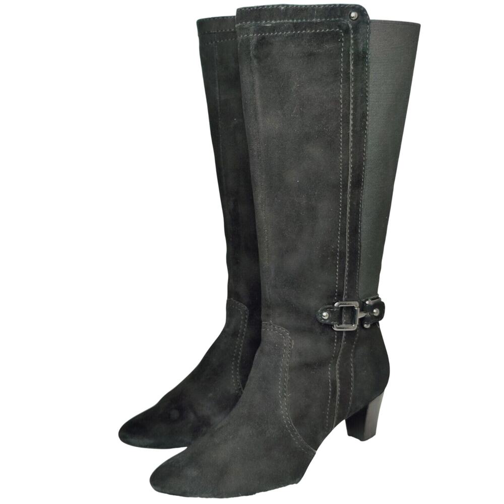 Black Suede Knee-High Boots Sz 7.5